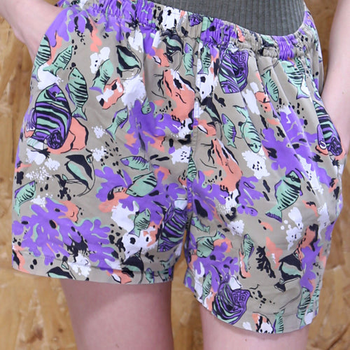 Abstract Fish Print Shorts
