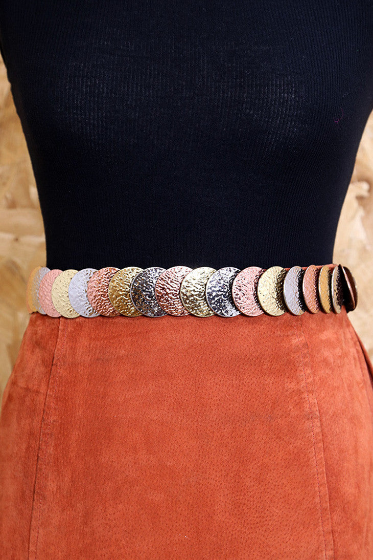 Gold, Silver and Rose Gold Coin Belt