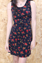 Black and Red Floral Print Summer Dress