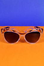 Clear Purple And Orange Cat Eye Sunglasses