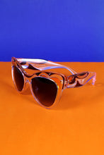 Clear Purple And Orange Cat Eye Sunglasses