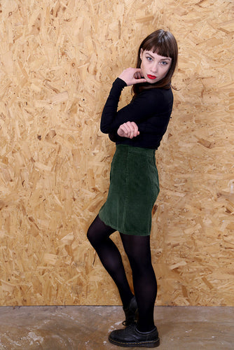 Green Corduroy Skirt