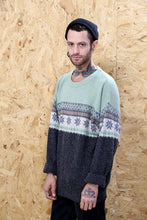 Fairisle Mint Green and Grey Pattern Jumper