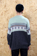 Fairisle Mint Green and Grey Pattern Jumper