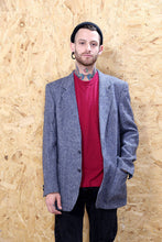 Blue Herringbone Tweed Blazer
