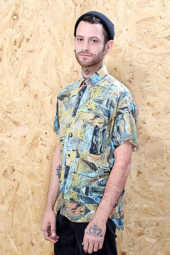 Abstract Green and Yellow Shirt