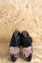 Black and Gold Suede Boots