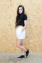 Black Embroidered Crop T-Shirt