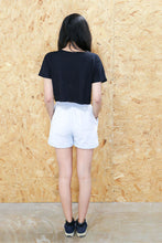 Black Embroidered Crop T-Shirt