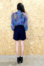 Abstract Print Silk Shirt