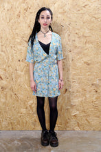 Asymmetric Blue Floral Tea Dress