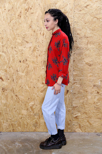 Diane Von Furstenberg Red Paisley Print Shirt