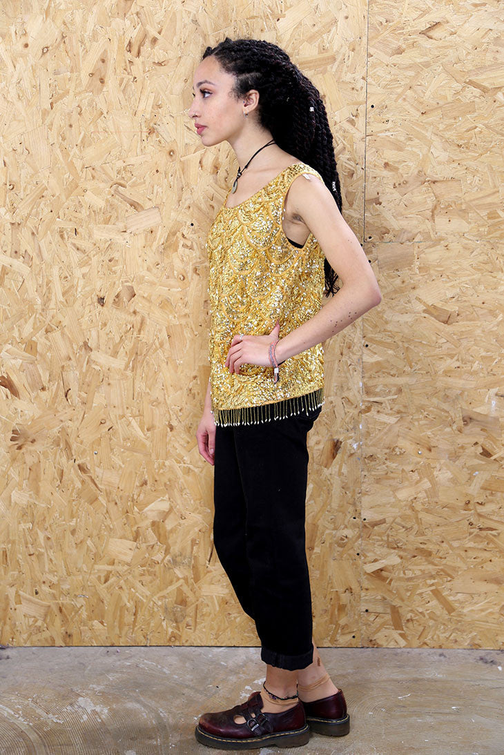 Gold Sequin Flapper Girl Top