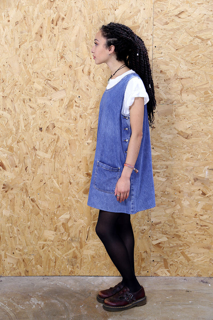 Denim Dungaree Pinafore Dress