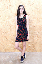 Black and Red Floral Print Summer Dress