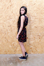 Black and Red Floral Print Summer Dress