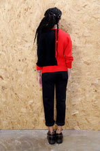 80s Black and Red Colour Block Jumper