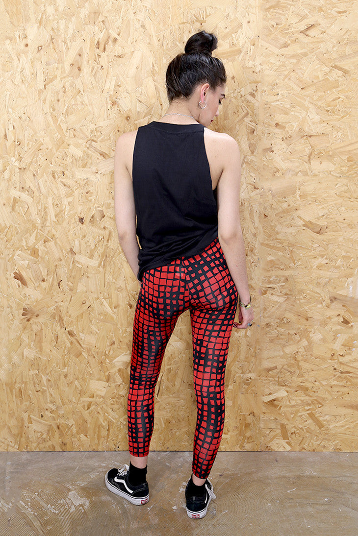 Black And Red Square Eyed Leggings