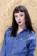 Embellished Button Down Denim Dress