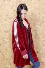Adidas Longline Burgundy Velour Track Top