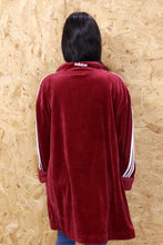 Adidas Longline Burgundy Velour Track Top