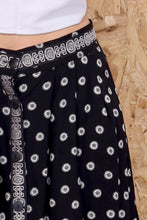 Black Orient Button Through Maxi Skirt