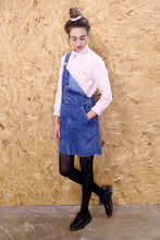 Distressed Denim Dungaree Pinafore Dress