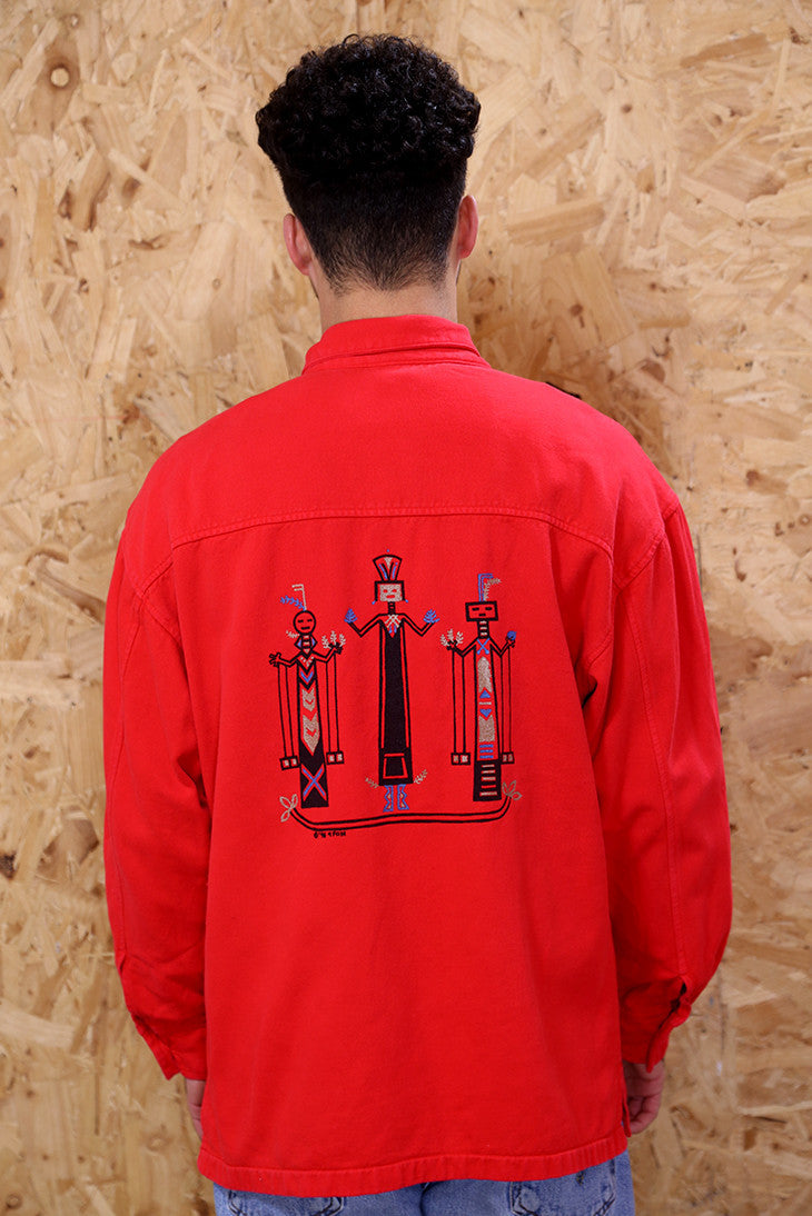Aztec Character Denim Shirt