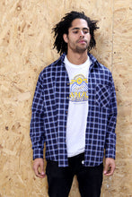 Dark Blue Chequered Flannel Shirt