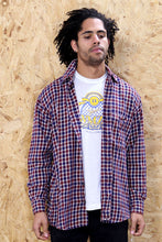 Blue and Red Chequered Flannel Shirt