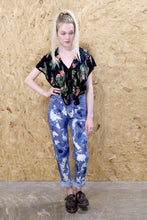 Black Floral Grunge Crop Top