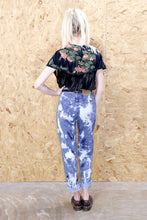 Black Floral Grunge Crop Top