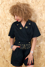 Golden Stud Collared Playsuit