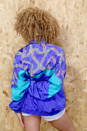 Blue Barocco Ribbon Shell Jacket