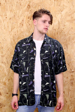 Black Antenna Silk Twill Shirt