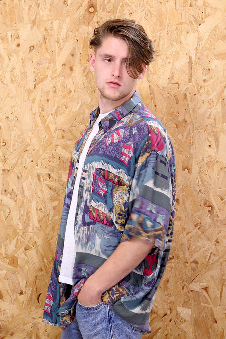 Abstract Pattern Short Sleeved Shirt