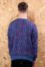 Blue and Red Abstract Cosby Jumper