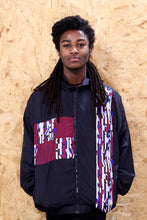 Black and Burgundy Patterned Shell Jacket