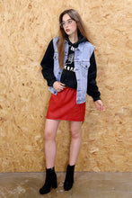 Flame Red Leatherette Mini Skirt