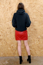 Flame Red Leatherette Mini Skirt
