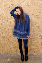 Blue Abstract Printed Panel Shirt Dress