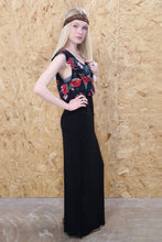 Black and Red Floral Bohemian Crop Top