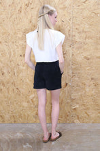 Black Suede High Waisted A-Line Shorts