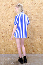 Blue And White Wide Stripe Shirt