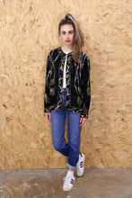Black Collarless Beaded Jacket