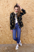 Black Collarless Beaded Jacket
