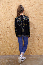 Black Collarless Beaded Jacket