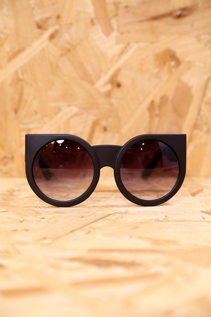 Chunky Matt Black Winged Sunglasses