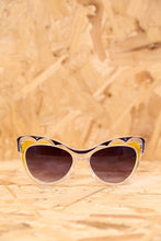 Clear Navy and Yellow Cat Eye Sunglasses