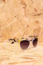 Clear Navy and Yellow Cat Eye Sunglasses